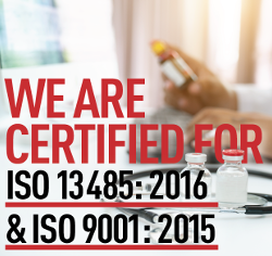 MediqTrans is ISO13485:2016 and ISO9001:2015 certified